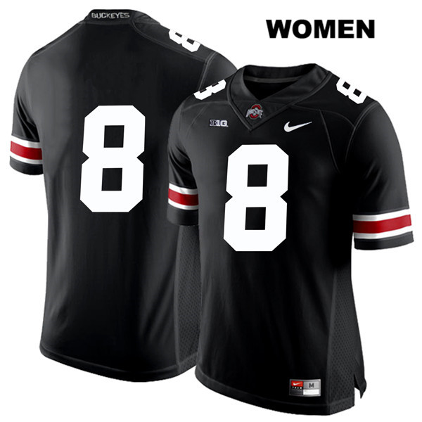 Ohio State Buckeyes Women's Kendall Sheffield #8 White Number Black Authentic Nike No Name College NCAA Stitched Football Jersey OG19V47LP